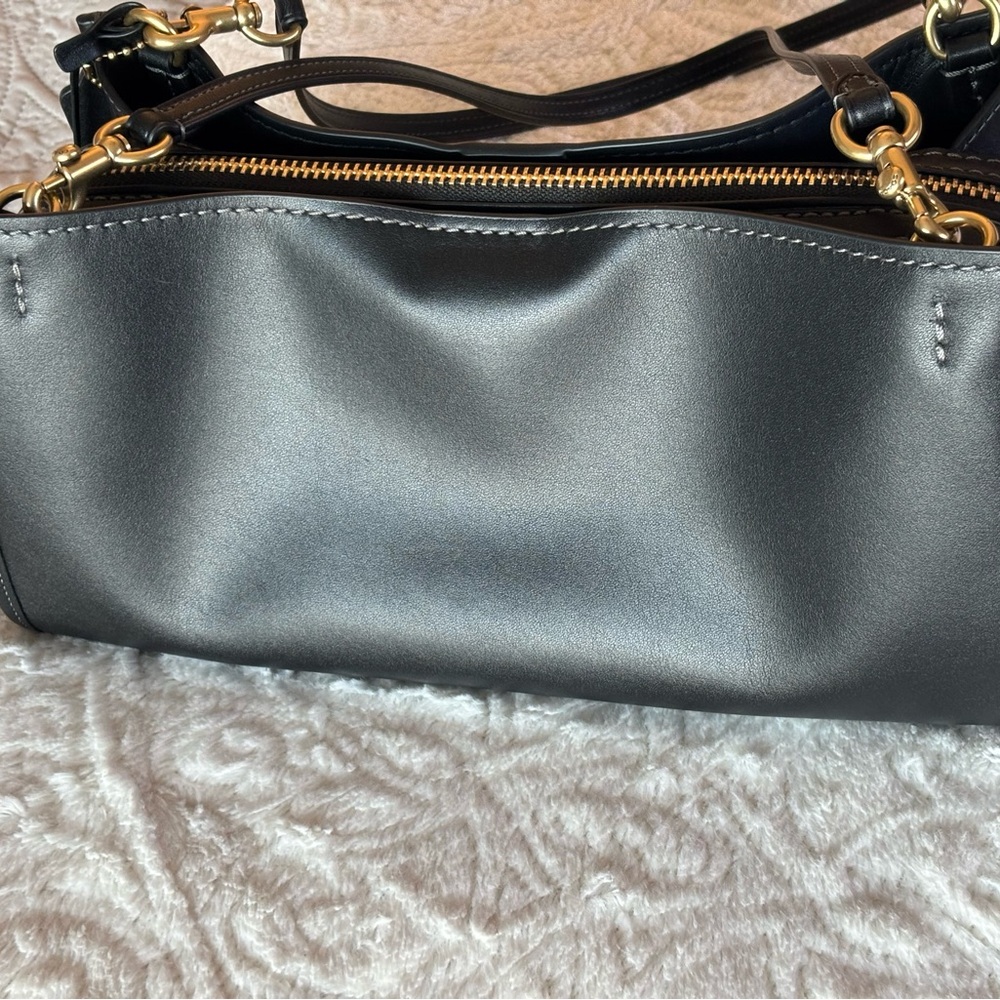 Coach Soft Rogue 34 in Black Leather with Gold Accents - Picture 5 of 12